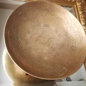 ❗Early 20th Century Ming Bronze/Brass Bowl on Rosewood Stand❗